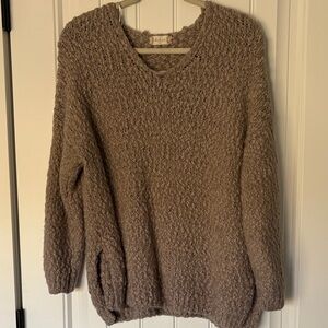 Altar'd State Taupe V-Neck Sweater